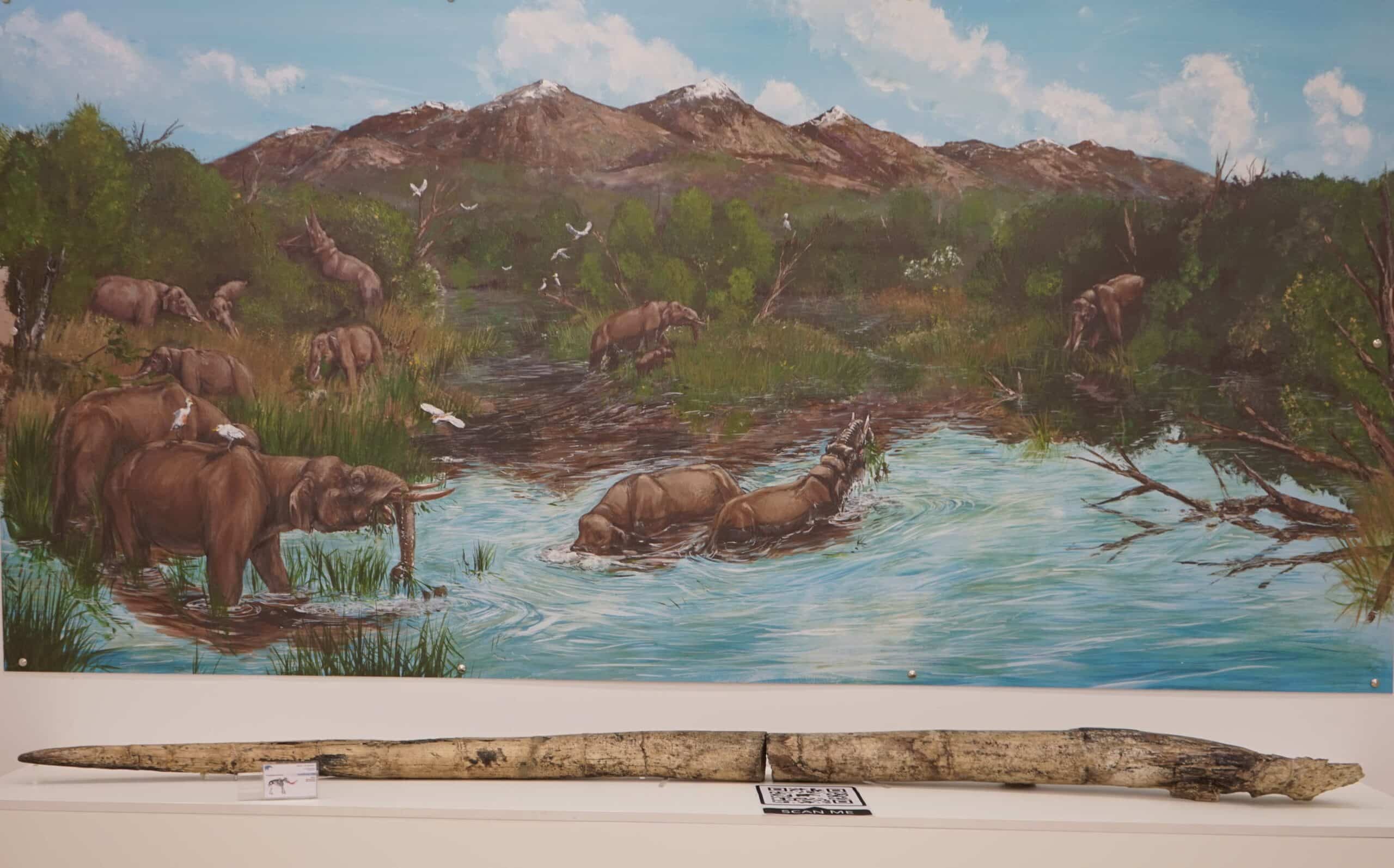 Mastodons in their habitat, depiction