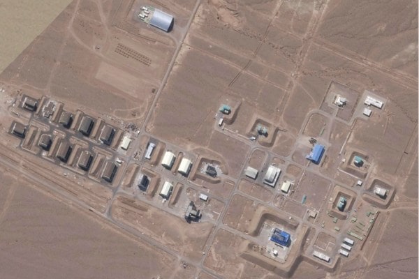 This satellite photo from Planet Labs PBC shows reconstruction efforts at Iran's Shahroud solid propellant plant outside of Shahroud, Iran, Sept. 5, 2025. 