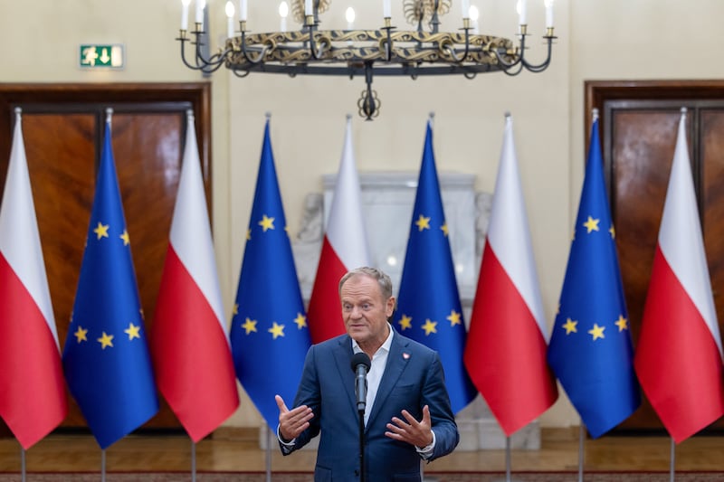 Poland's prime minister Donald Tusk: 'This situation brings us the closest we have been to open conflict since World War Two.' Photograph: Wojtek Radwanski/AFP via Getty Images