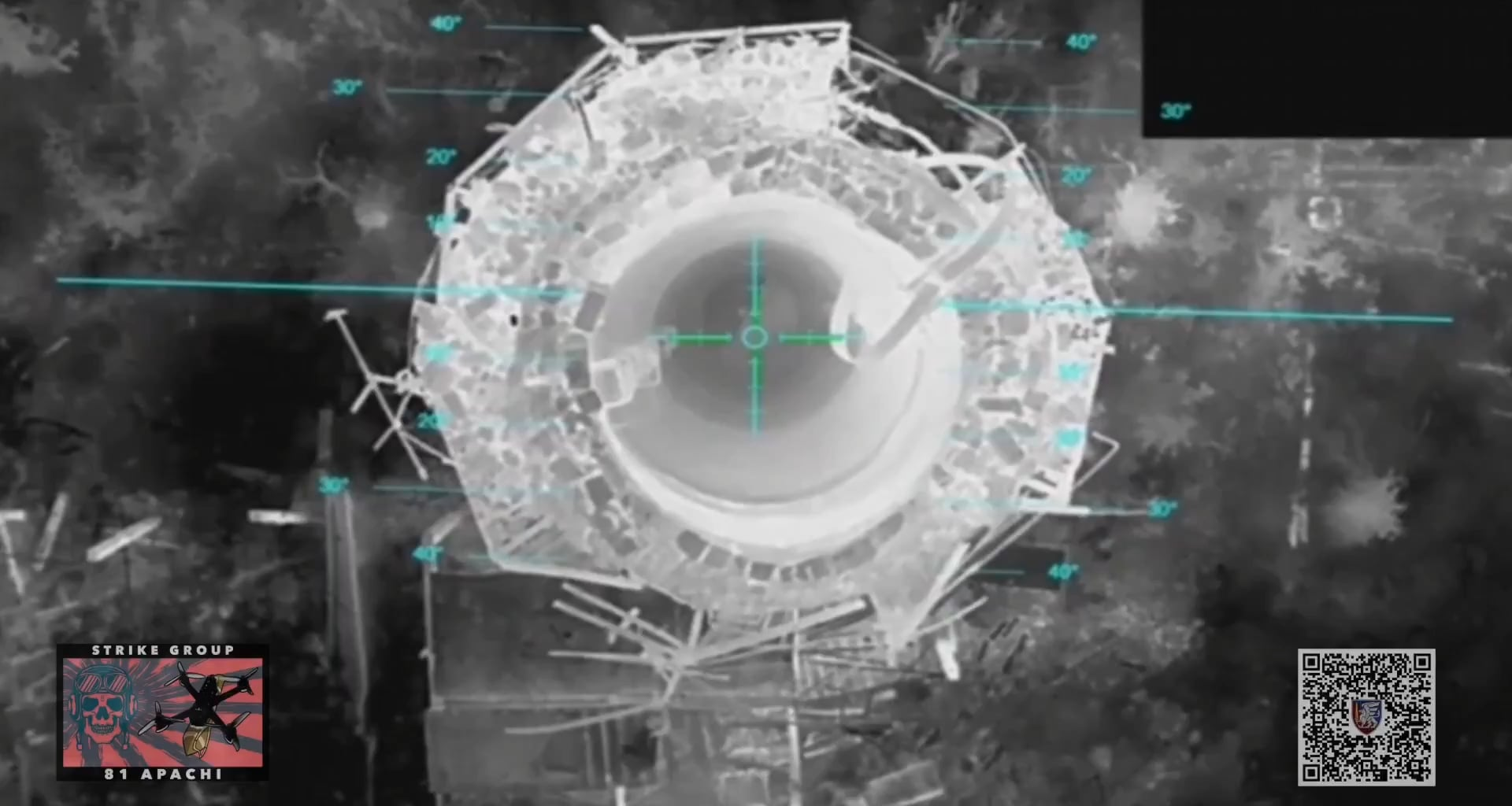 The footage shows an attack on a Russian position, where a Ukrainian heavy "Baba Yaga" drone drops an TM-62 anti-tank mine into a chimney.