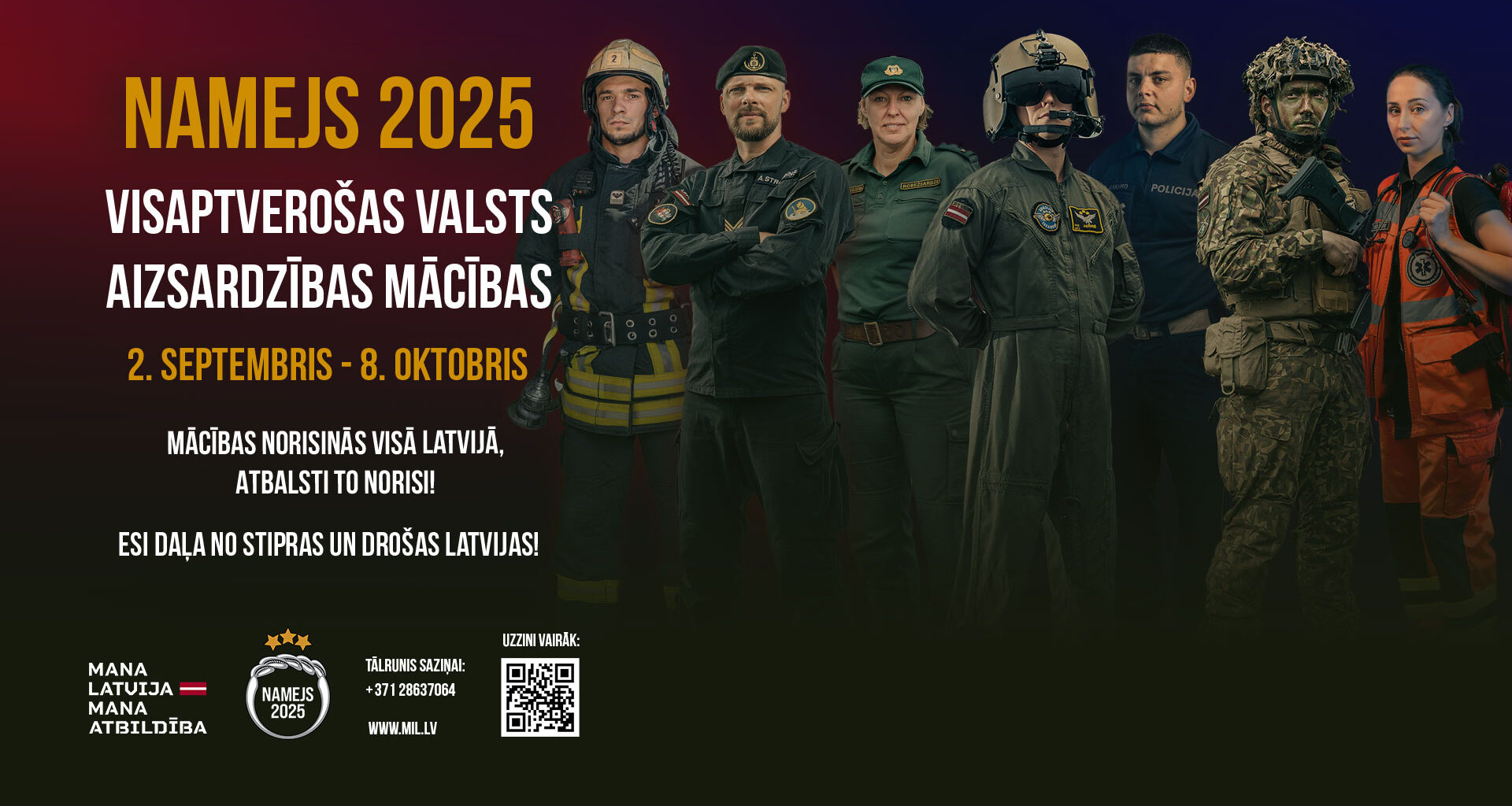 Rīt visā Latvijā sākas visaptverošas valsts aizsardzības mācības “Namejs 2025”