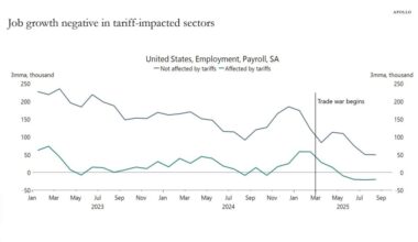 Job growth negative in tariff-impacted sectors