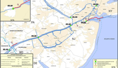 A map shows NESE, the proposed Northeast Supply Enhancement gas pipeline.