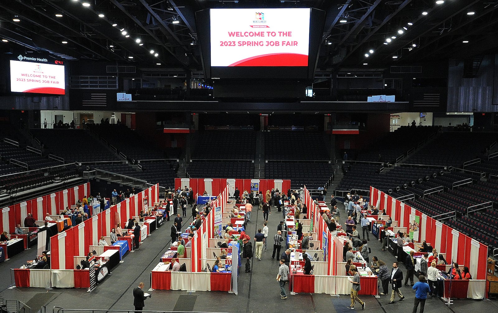 The Montgomery County Workforce Development Services  hosted their Spring Job Fair Thursday, April 27, 2023 at the University of Dayton Arena. Job seekers had the opportunity to meet with nearly 150 local employers and explore a variety of jobs. STAFF