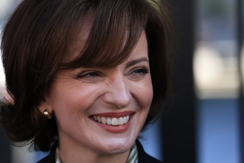 Presidential Hopeful Maria Steen  arriving at Leinster house today. 
Pic Stephen Collins/Collins Photos