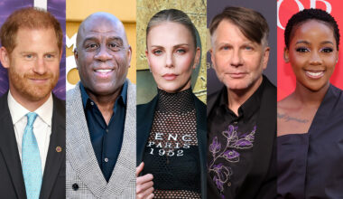 Prince Harry, Earvin Magic Johnson, Charlize Theron, Ron Nyswaner and Thuso Mbedu
