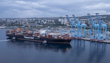containership arriving in Croatia