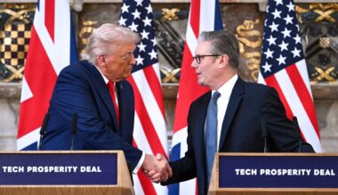 Trump UK visit live: President departs Britain after telling Starmer to call in military against migrants