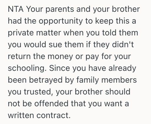 Screenshot 2025 08 17 at 11.36.58 AM Woman Sued Her Parents For Using Her Inheritance Money To Fund Her Brothers Wedding, And Now Her Family Has Turned Against Her