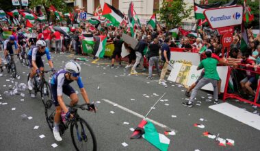 Cycling team remove ‘Israel’ from Vuelta kit after pro-Palestine protests