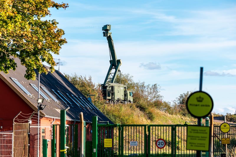 A mobile radar installation at a Danish military site on the coast of Oresund, the sea between Denmark and Sweden. Photograph: Steven Knap/Ritzau Scanpix/AP
