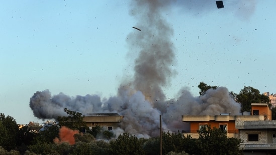 The Israeli army carried out strikes in three towns in southern Lebanon. (AFP)