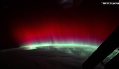 NASA astronaut captures rare red aurora from space
