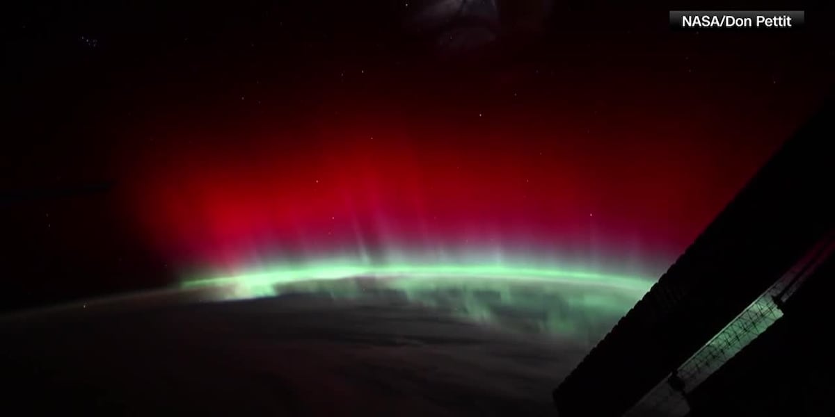 NASA astronaut captures rare red aurora from space