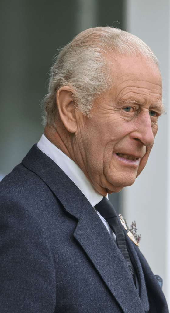King Charles wearing a suit