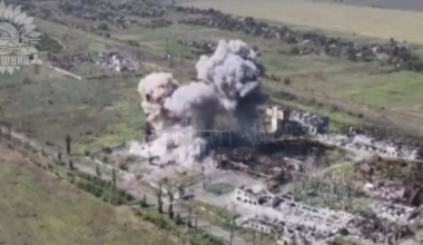 Russian military position struck by Ukrainian aviation with GBU-62 areal bombs. Published 25.09.2025