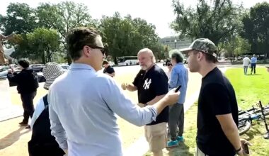 Trump Fan At Now-Removed Trump-Epstein Statue Says He Won’t Release File ‘Because He’s On It’