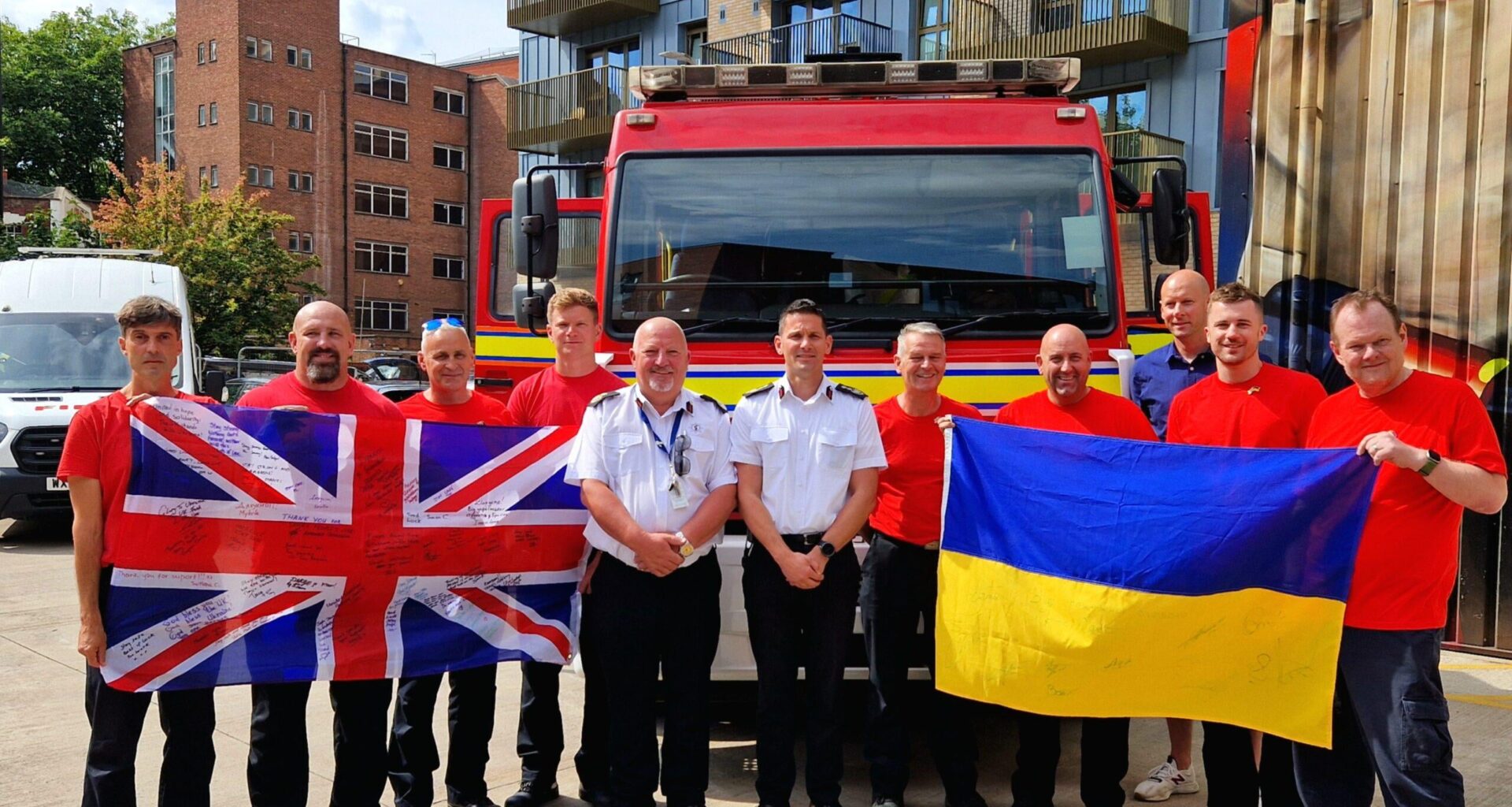 Retired fire engines and equipment safely delivered to Ukraine - Avon Fire and Rescue Service