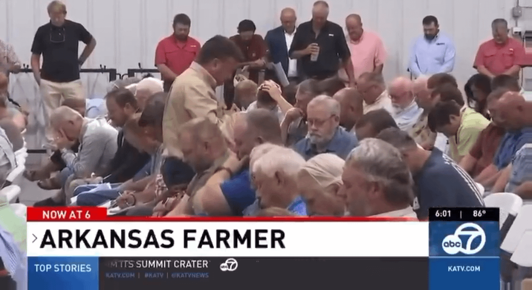 Arkansas farmers are praying to God for government assistance after being devastated by the Trump government's tariffs and policies