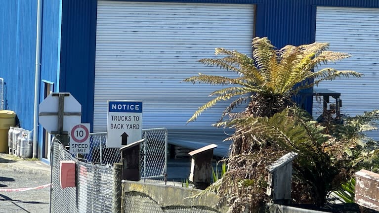 A bent roller door at PGG Wrightson