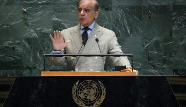 Pakistan Prime Minister Shehbaz Sharif addresses the United Nations General Assembly in New York