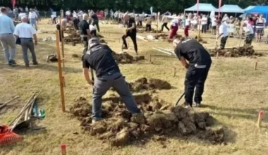 A grave-digging championship was held in Hungary.