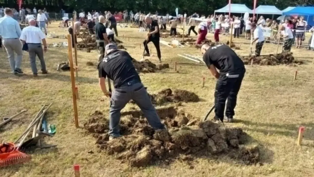 A grave-digging championship was held in Hungary.