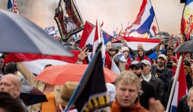 Protesters gather in The Hague for the “Stand Up for the Netherlands” rally opposing the Dutch government’s asylum policy, Netherlands, September 20, 2025. (AFP Photo)
