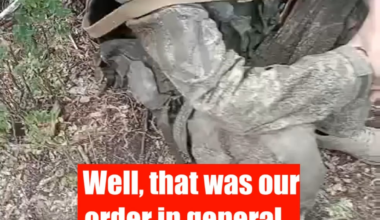 "You just go ahead of me. You will give me the rifle. When you see a drone, crouch down like a mushroom." A russian invader is preparing his comrade for a meeting with a Ukrainian drone, using him as bait
