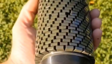 An elegant Ukrainian drone bomb called “Witch 2500” also has segmented rings, to produce fragmentation elements when detonated by the printed impact fuze.
