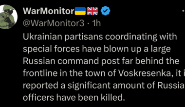 Ukrainian partisans coordinating with special forces have blown up a large Russian command post far behind the frontline in the town of Voskresenka, it is reported a significant amount of Russian officers have been killed. WarMonitor, 01.09.2025