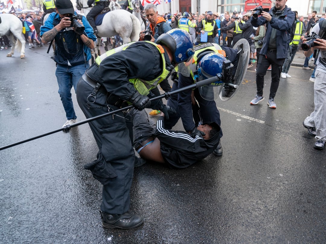 Pictures from both protests in London from Saturday