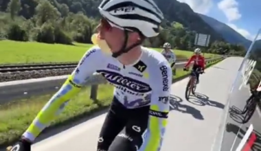 Feeding a cyclist (kamikaze driver) in Switzerland