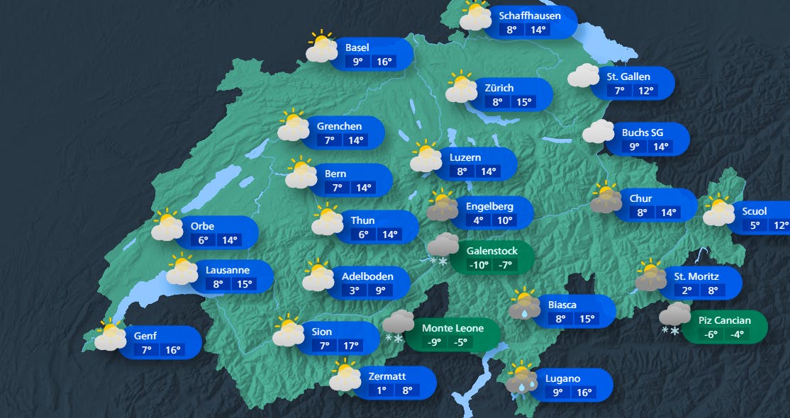 Die Wetterlage am Samstag.