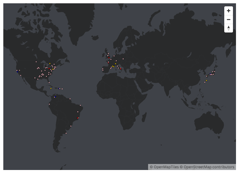 [OC] (INTERACTIVE) Geographical distribution of the 100 oldest people in history