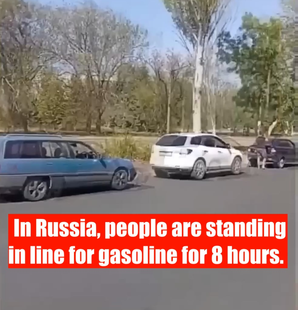 8-hour lines for gasoline in russia are becoming everyday life now