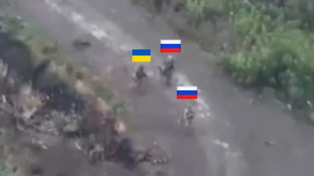 A Ukrainian soldier, pretending to be one of them, kills two Russian soldiers with shots to the head from an automatic rifle near Pokrovsk.