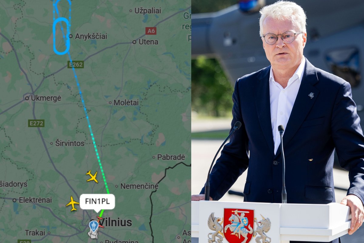 Nausėdą iš Suomijos skraidinęs lėktuvas negalėjo leistis Vilniuje