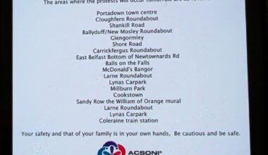 People being “protesting” tonight, could turn nasty so be careful in these areas