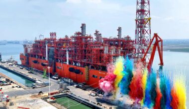 China’s new maritime record is a floating gas plant—376 meters long and headed for Africa