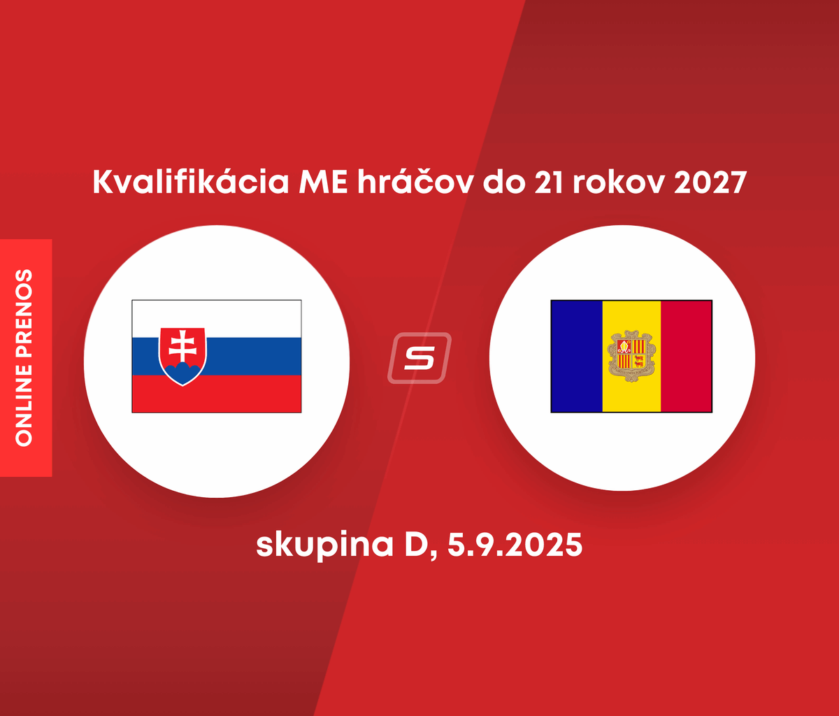 Slovensko - Andorra: ONLINE prenos kvalifikácia ME do 21 rokov 2027 LIVE