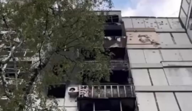 Aftermath of a Russian airstrike on a Ukrainian civilian building in the city of Dnipro. Lack of means for anti-air defence causes Ukrainian civilians immense suffering and death.