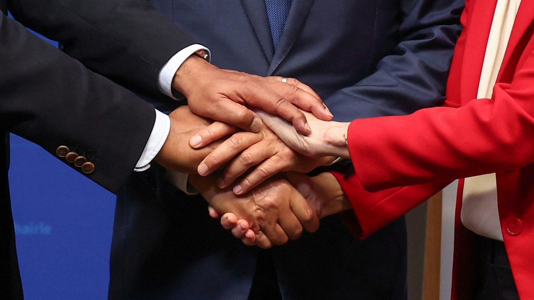Wie einig ist die EU? Polens Ministerpräsident Donald Tusk, der Präsident des EU-Rates Antonio Costa und Kommissions-Präsidentin Ursula von der Leyen