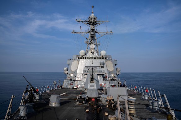The USS Gravely, one of the American warships off the coast of Venezuela.