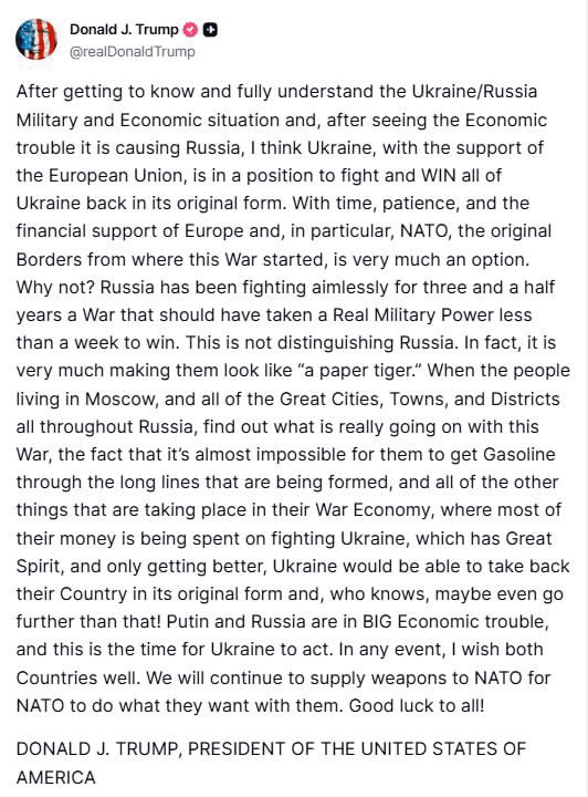 Trumps latest stataments after his meeting with Zelenskyy
