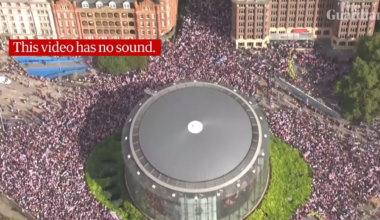Drone footage of the rally from today. It’s a sea of people.