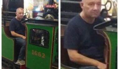 Bob Mortimer having the time of his life at Bressingham Steam Museum