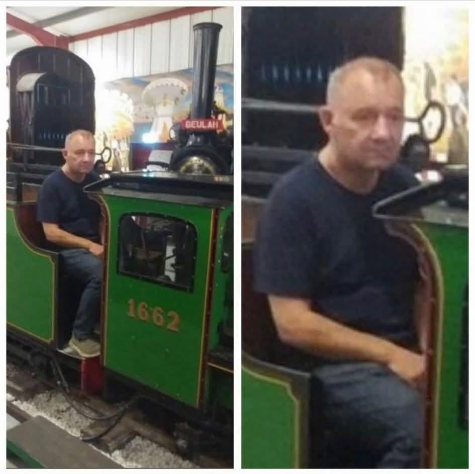 Bob Mortimer having the time of his life at Bressingham Steam Museum