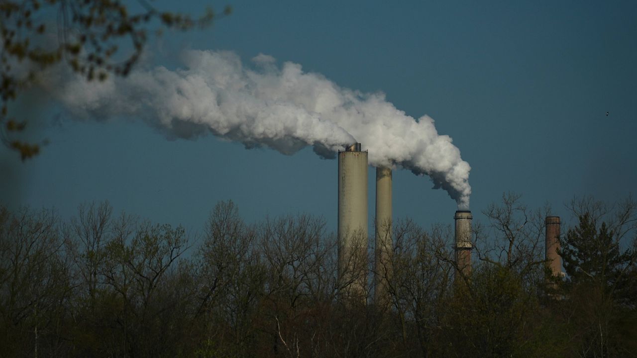The Gibson Power Plant operates, April 10, 2025, in Princeton, Ind. (AP Photo/Joshua A. Bickel, File)