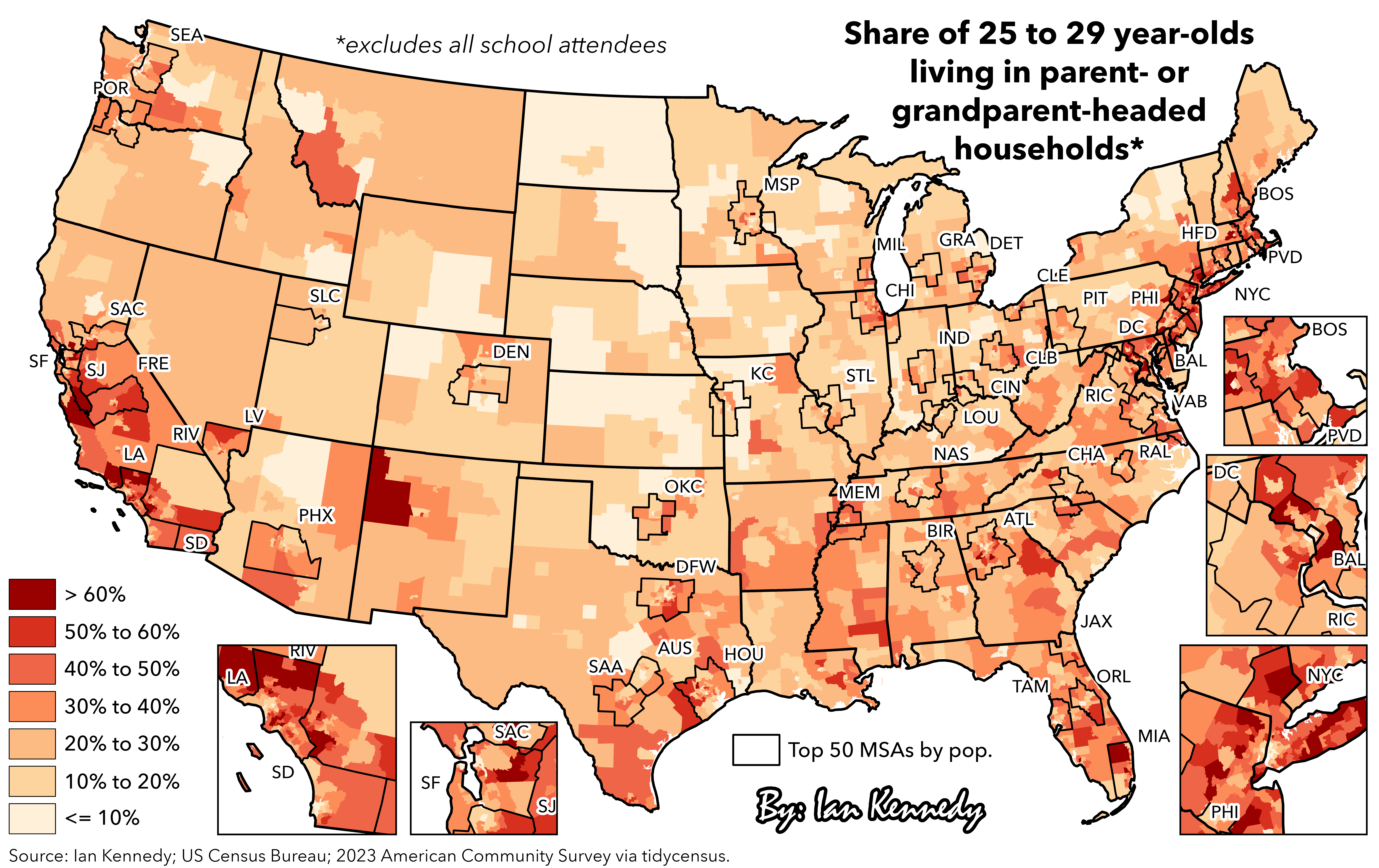 Share (%) of 25 to 29 year-olds living in parent- or grandparent-headed households [OC]